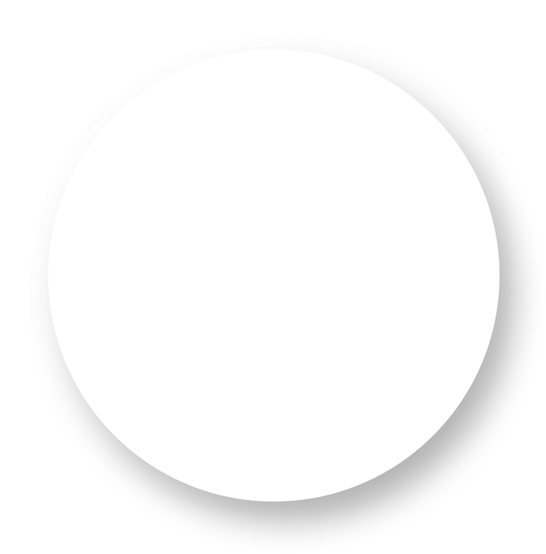 Neumorphic circle shape, rounded button, Minimal button with light and shadows.